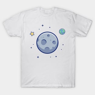 Moon in space cartoon T-Shirt